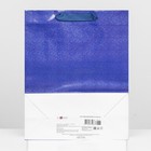 Пакет подарочный, синий, 26 х 32 х 12 см - фото 42142519