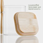 Банка для сыпучих BellaTenero «Эко», 500 мл, 10.5×8.2×10.5 см, с бамбуковой крышкой и ложкой, стекло, прозрачная - Фото 3