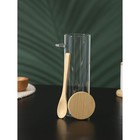 Банка стеклянная для сыпучих продуктов с бамбуковой крышкой и ложкой BellaTenero «Эко», 550 мл, 8,3×6,7×21 см - Фото 3