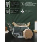 Чайник заварочный стеклянный с бамбуковой крышкой и металлическим фильтром BellaTenero «Октогон», 1,2 л - Фото 2