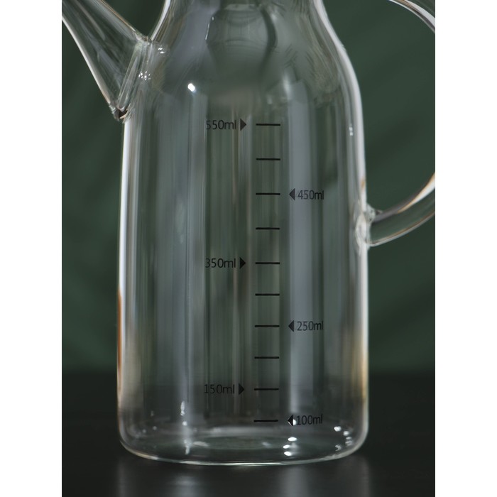 Бутылка стеклянная для соуса и масла с мерной шкалой BellaTenero «Эко», 550 мл, 15×8,5×20 см - фото 1907738461