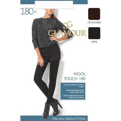 Колготки женские GLAMOUR Wool Touch 180 den, цвет чёрный (nero), размер 3
