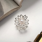 Крабик для волос «Ромашка», 2.2×2 см, серебро - Фото 4