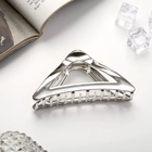 Краб для волос "Глянец" треугольник, 10х4,5 см, серебро (6 шт) - фото 808954593