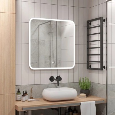 Зеркало для ванной Uperwood Foster 80х80 см, с LED-подсветкой