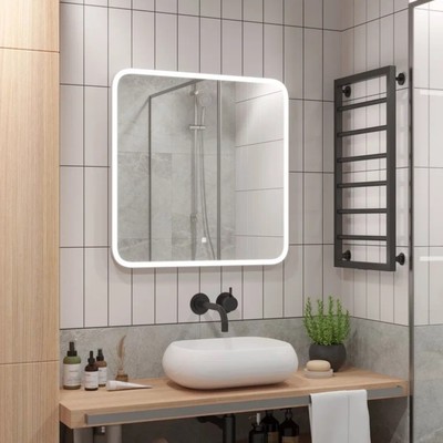 Зеркало для ванной Uperwood Foster 80×80 см, с LED-подсветкой