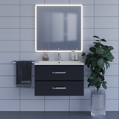 Зеркало для ванной Uperwood Foster 80×80 см, с LED-подсветкой
