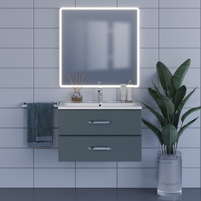 Зеркало для ванной Uperwood Foster 80×80 см, с LED-подсветкой