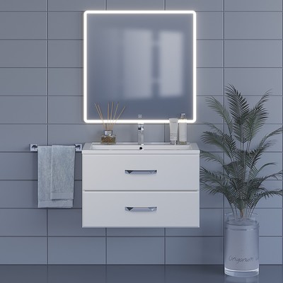 Зеркало для ванной Uperwood Foster 80×80 см, с LED-подсветкой