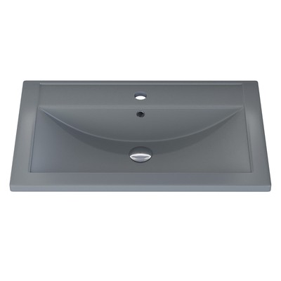 Раковина Uperwood Foster Quartz 70 см, кварцевая, серая матовая, бетон