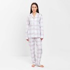 Пижама женская (рубашка, брюки) KAFTAN «Клетка», размер 52-54 - Фото 5