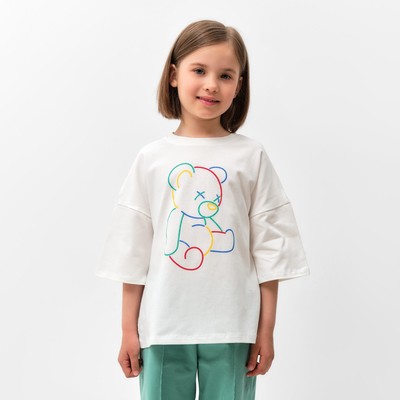 Футболка детская MINAKU, цвет молочный, рост 104 см