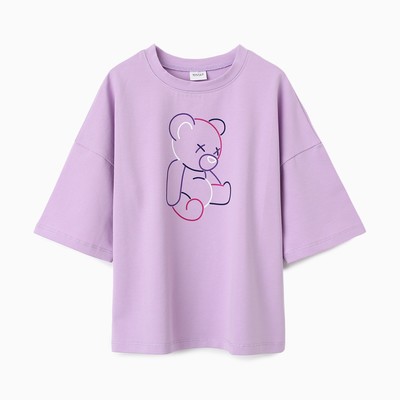 Футболка детская MINAKU, лавандовая, рост 152 см