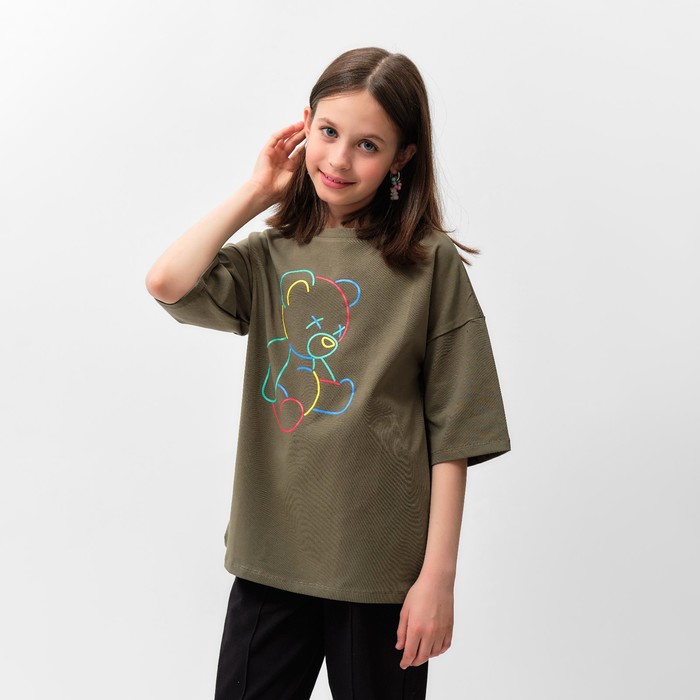 Футболка детская MINAKU, хаки, рост 152 см - Фото 1