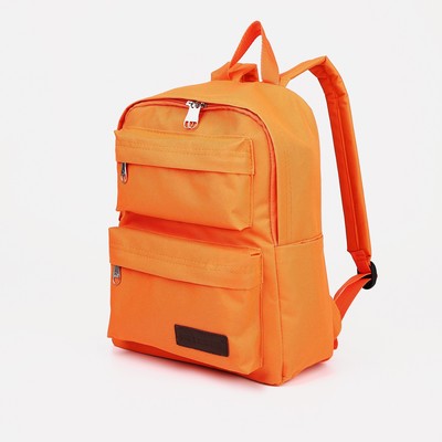 Рюкзак на молнии, RISE, 2 наружных кармана, цвет оранжевый