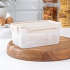 Контейнер пищевой «Lock&Ok», 1,1 л, 18,6×12,2×8,1 см, прозрачный, крышка бежевая - Фото 1