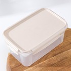 Контейнер пищевой «Lock&Ok», 1,1 л, 18,6×12,2×8,1 см, прозрачный, крышка бежевая - Фото 3
