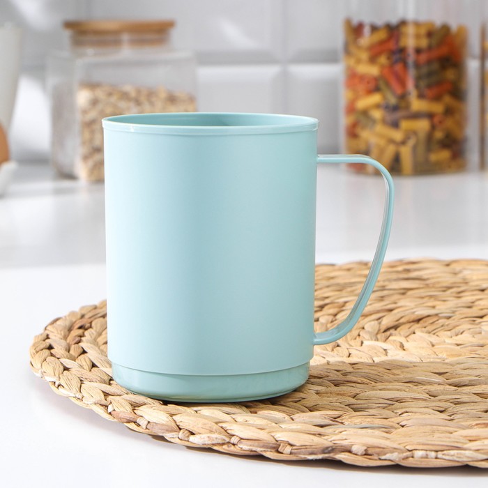 Кружка «Picnic», 400 мл, 10,9×8,1×10,1 см, цвет светло-голубой - Фото 1