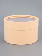 Подарочная коробка круглая «Крема» кремовая, завальцованная с окном, 16×10 см - Фото 1