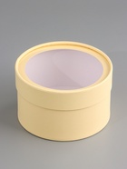 Подарочная коробка круглая «Крема» кремовая, завальцованная с окном, 16×10 см - Фото 2