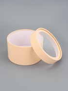 Подарочная коробка круглая «Крема» кремовая, завальцованная с окном, 16×10 см - Фото 3