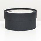 Подарочная коробка круглая Black, чёрная, завальцованная с окном, 21×11 см - Фото 2