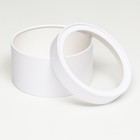 Подарочная коробка круглая «Алмаз» белый, завальцованная с окном, 18×10 см - Фото 2