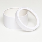 Подарочная коробка круглая «Алмаз» белый, завальцованная с окном, 18×10 см - Фото 4