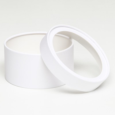 Подарочная коробка тубус «Алмаз» белый, завальцованная с окном, 16×11 см