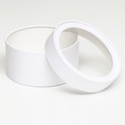 Подарочная коробка круглая «Алмаз» белый, завальцованная с окном, 21×11 см - Фото 2