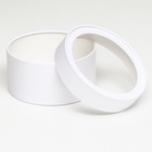 Подарочная коробка круглая «Алмаз» белый, завальцованная с окном, 21×11 см - Фото 4