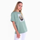 Футболка женская принт «Абстракция», оливковая, размер 44 - фото 25301945