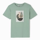 Футболка женская принт «Абстракция», оливковая, размер 44 - фото 25301949