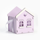 Кашпо "Домик", 13х12х15,5 см, дуб, сиреневый - фото 24985798