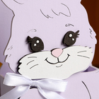 Кашпо "Зайка с бантом", 13,5х7х19,5 см, дуб, сиреневый - фото 22820202