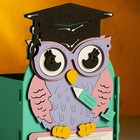 Кашпо "Мудрая Сова", 13,5х9,5х17 см, дуб, cиреневая - фото 22290499