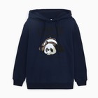 Толстовка для мальчика НАЧЁС, цвет тёмно-синий/панда, рост 140 см - фото 42762980