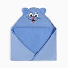 Полотенце детское, уголок, махровое, размер 90х105 см, цвет  синий - фото 319537446