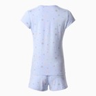 Комплект женский (футболка/шорты), цвет голубой/звёзды, размер 50 (XL) - Фото 7