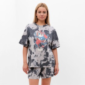 Комплект женский (футболка/шорты), цвет графит, размер 42