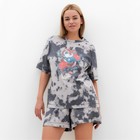 Комплект женский (футболка/шорты), цвет графит, размер 46 - фото 54747775