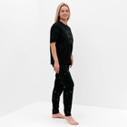 Комплект женский (футболка/брюки), цвет чёрный, размер 48 - фото 48964972