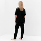 Комплект женский (футболка/брюки), цвет чёрный, размер 50 - фото 48964979