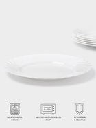 Тарелки Luminarc TRIANON, d=25 см, обеденные, набор 6 шт., стеклокерамика, белые - Фото 4