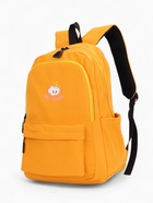 Рюкзак школьный на молнии, с карманами, размер 31×15×47 см, жёлтый - Фото 1