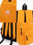 Рюкзак школьный на молнии, с карманами, размер 31×15×47 см, жёлтый - Фото 2