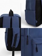 Рюкзак школьный на молнии, с карманами, размер 31×15×47 см, голубой - Фото 6