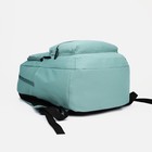 Рюкзак школьный из текстиля на молнии, 2 отдела, 3 кармана, цвет зелёный - фото 6949167