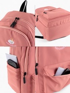 Рюкзак школьный на молнии, с карманами, размер 31×15×47 см, розовый - Фото 2