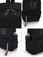 Рюкзак молодёжный на молнии, с карманами, с цифрой 13, размер 31×15×45 см, чёрный - Фото 6